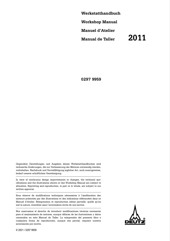 GEHL Deutz 2011 Engine Workshop Manual 917118 PDF