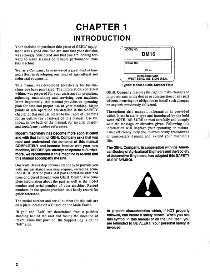 GEHL Disc Mower 162 165 Operator's Manual 906260 PDF