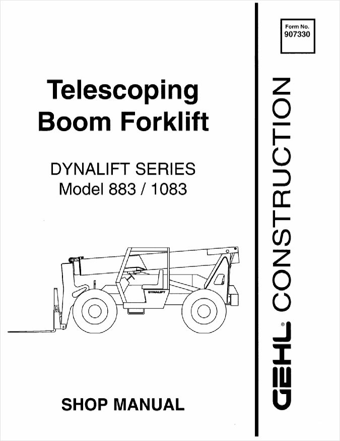 GEHL Dynalift 883 & 1083 Telescopic Boom Forklift Shop Manual