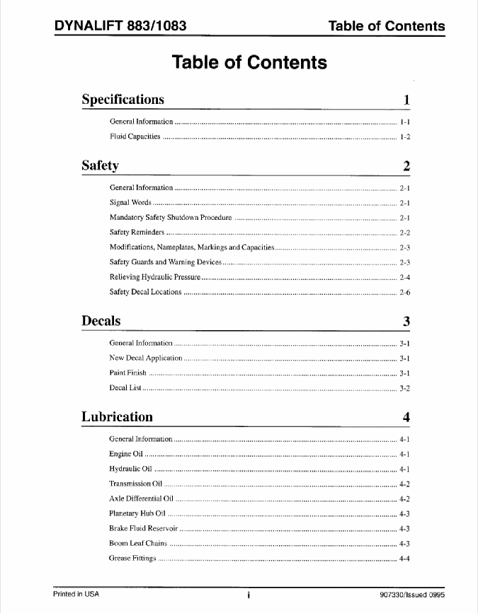 GEHL Dynalift Series 883 1083 Shop Manual 907330 PDF
