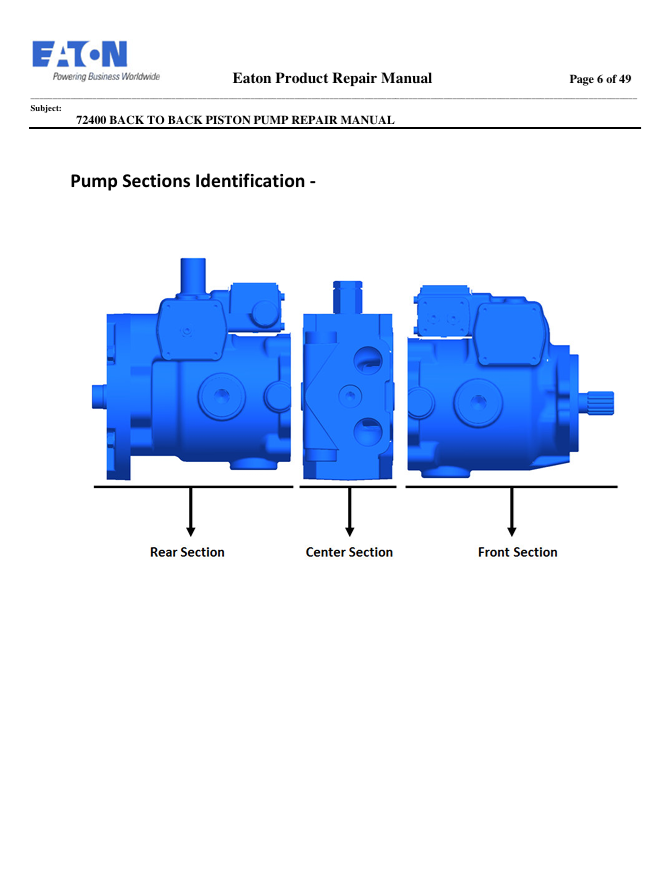 GEHL EATON 72400 Piston Pump Repair & Service Manual PDF