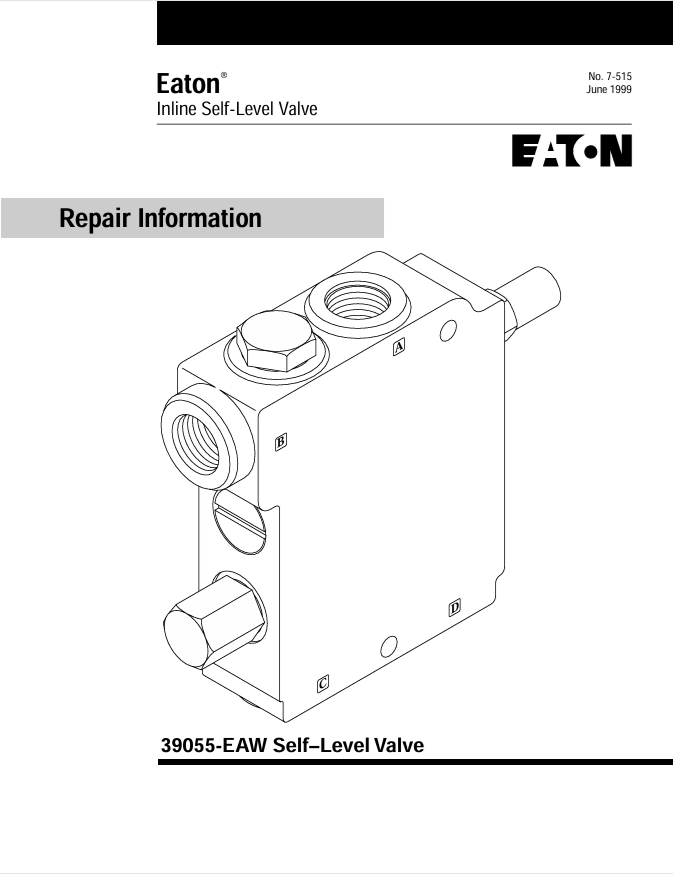GEHL Eaton 39055-EAW Inline Self Level Valve Repair Manual PDF