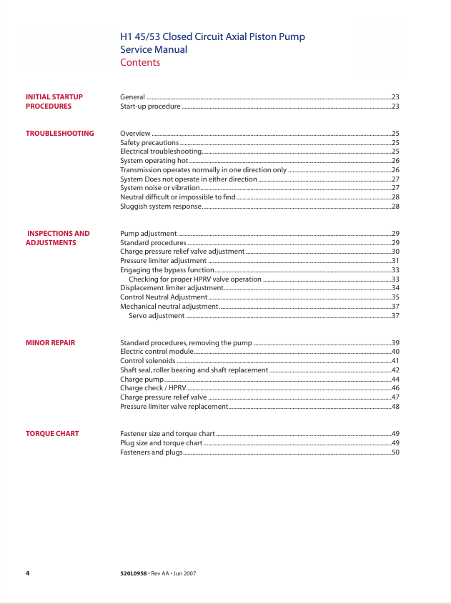 GEHL H1 45/53 Hydraulic Pump Repair & Service Manual PDF
