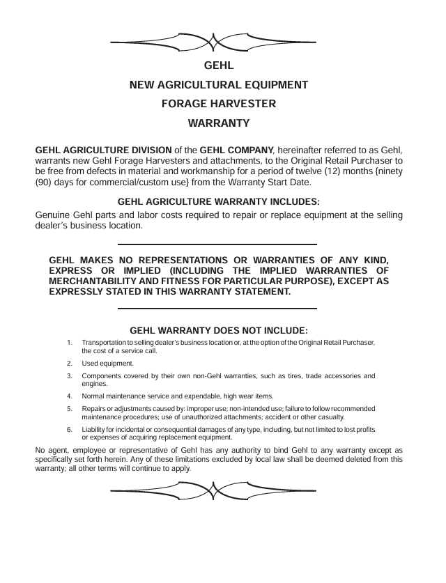 GEHL HA1240 Hay Attachment Operators Manual 908141 PDF