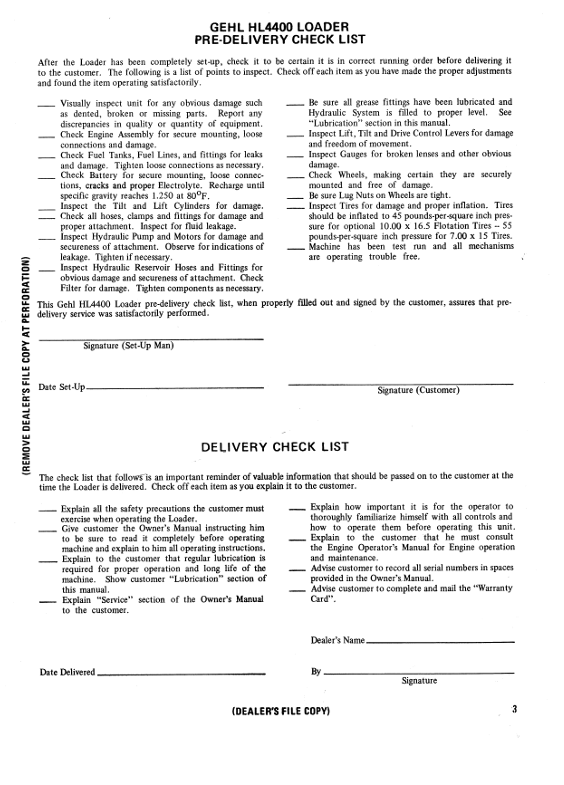 GEHL HL 4400 Loader Operation & Maintenance Manual 901556 PDF