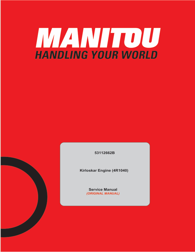 GEHL Kirloskar Engine 4R1040 Service Manual PDF 53112662B