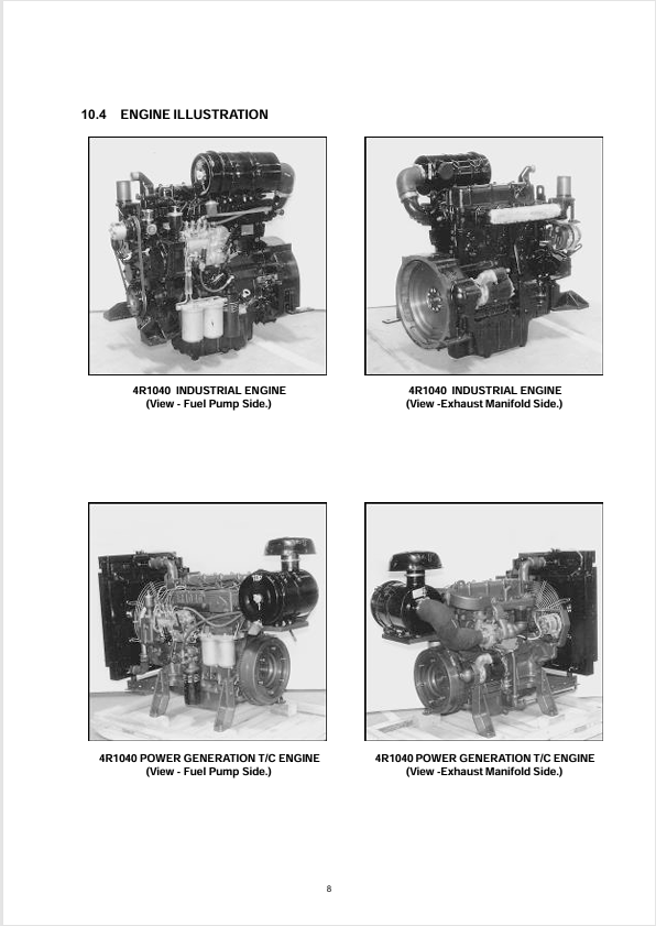 GEHL Kirloskar Engine 4R1040 Workshop Manual 53112662B