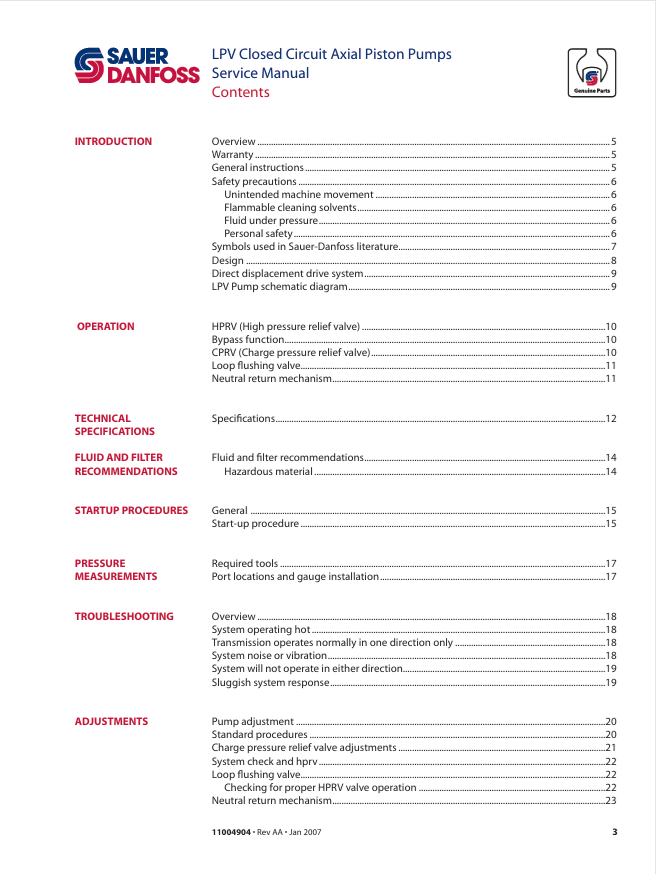 GEHL LPV Axial Piston Pump Repair & Service Manual 917452 PDF