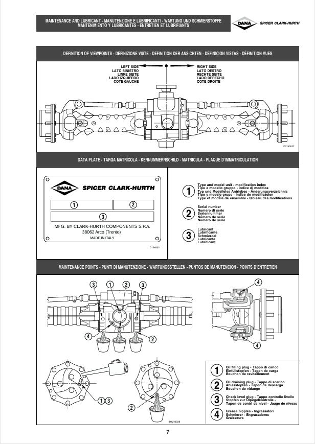 GEHL Manitou Dana 212 Axle Maintenance & Repair Manual PDF