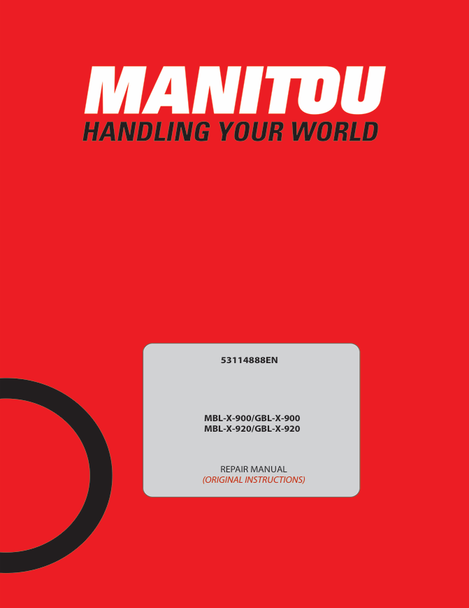 GEHL Manitou MBL-X-900 & GBL-X-900 Repair Manual PDF 53114888EN