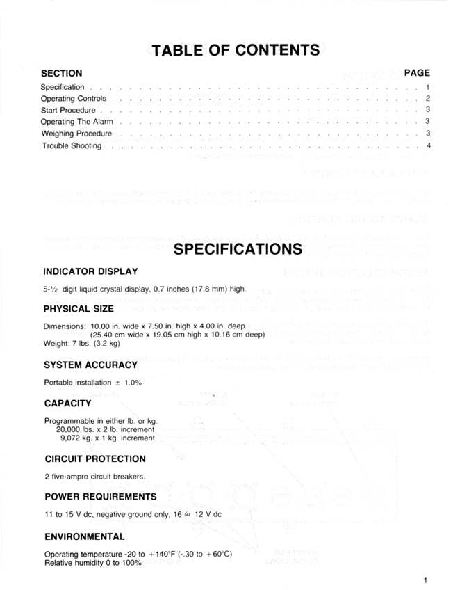 GEHL Model 700 Scale Indicator Owner's & Operator Manual PDF