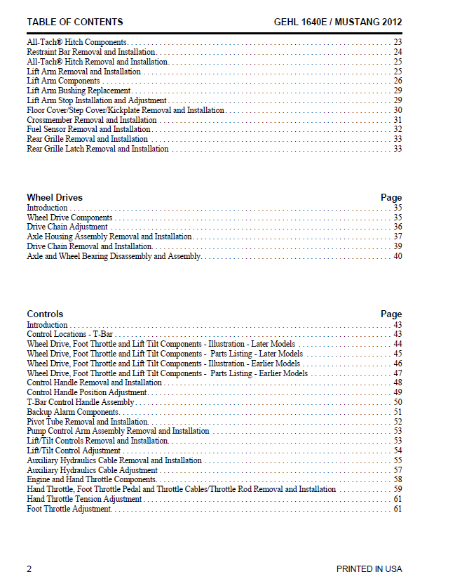 GEHL Mustang 2012 Skid Steer Loader Complete Repair Manual PDF