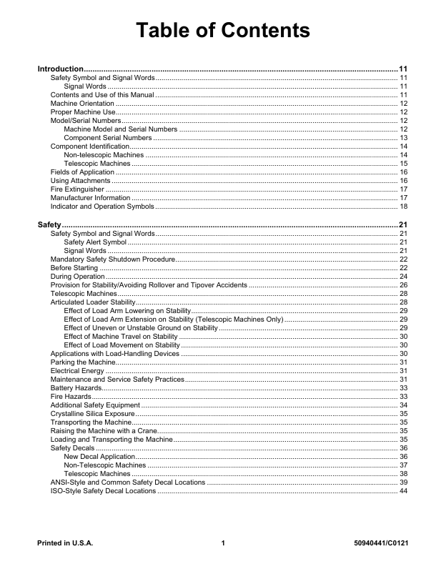 GEHL, Mustang & Manitou Articulated Loader Workshop Service Manual PDF