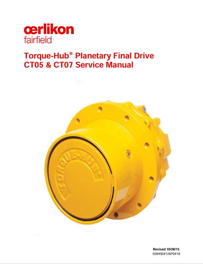 GEHL Oerlikon Fairfield Torque-Hub CT05 CT07 Service Manual PDF
