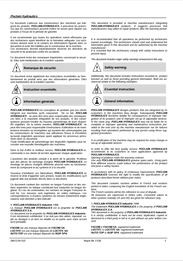 GEHL Poclain ML06 AK05 31 Hydraulic Motor Repair Manual