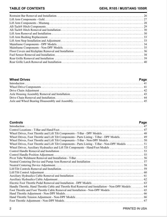 GEHL R105 Skid Steer Repair & Workshop Manual PDF