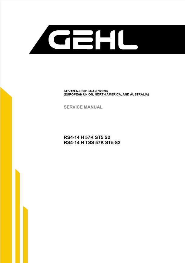 GEHL RS4-14 H 57K ST5 S2 Service Manual 647742EN PDF