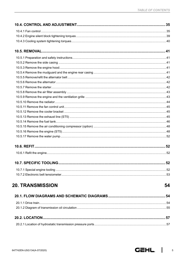GEHL RS4-14 H 57K & TSS ST5 S2 Repair Manual 647742EN
