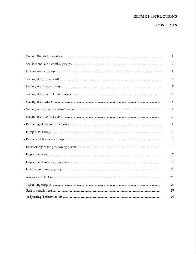 GEHL RS5-19 A4VG Hydraulic Pump Repair Manual 913309