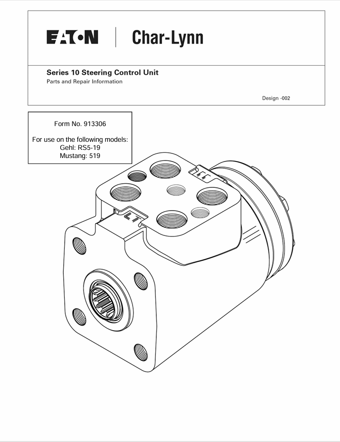 GEHL RS5-19 Eaton Char-Lynn Series 10 Steering Manual PDF