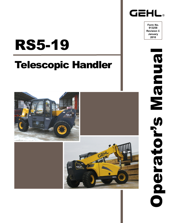 GEHL RS5-19 Telescopic Handler Operator Manual 913258 PDF Download