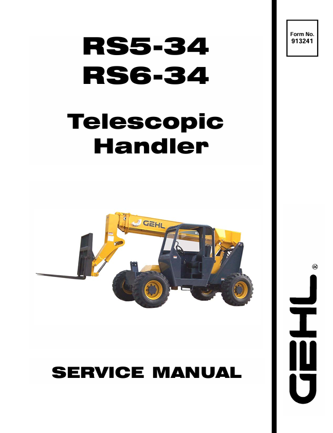 GEHL RS5-34 & RS6-34 Telescopic Handler Service Manual 913241 PDF