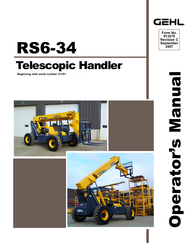 GEHL RS6-34 Telescopic Handler Operator Manual 913270 PDF Download