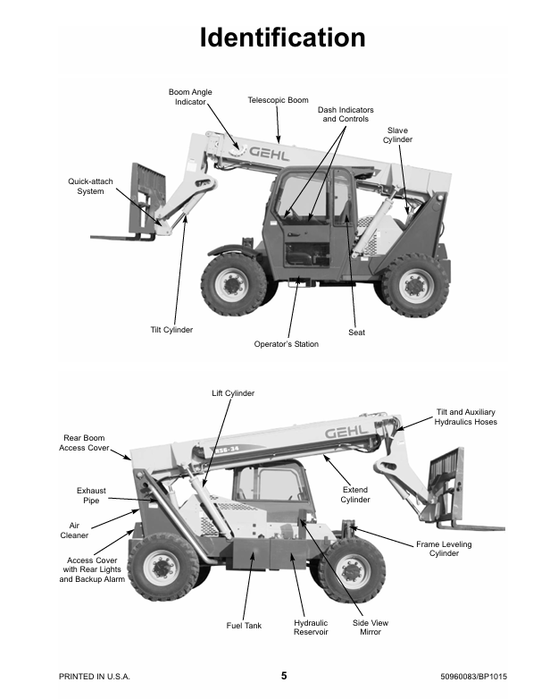 GEHL RS6-34 Telescopic Handler Owners Manual 50960083 PDF