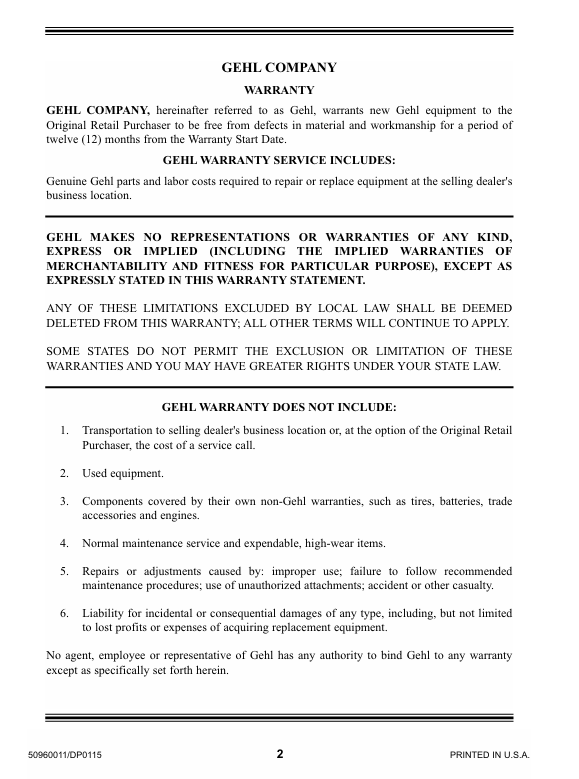 GEHL RS6-42 RS8-42 RS8-44 RS10-44 RS10-55 RS12-42 Manual PDF