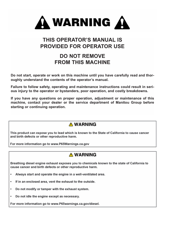 GEHL RS Series Gen 4 M74 Telehandler Operator Manual 50960200 PDF