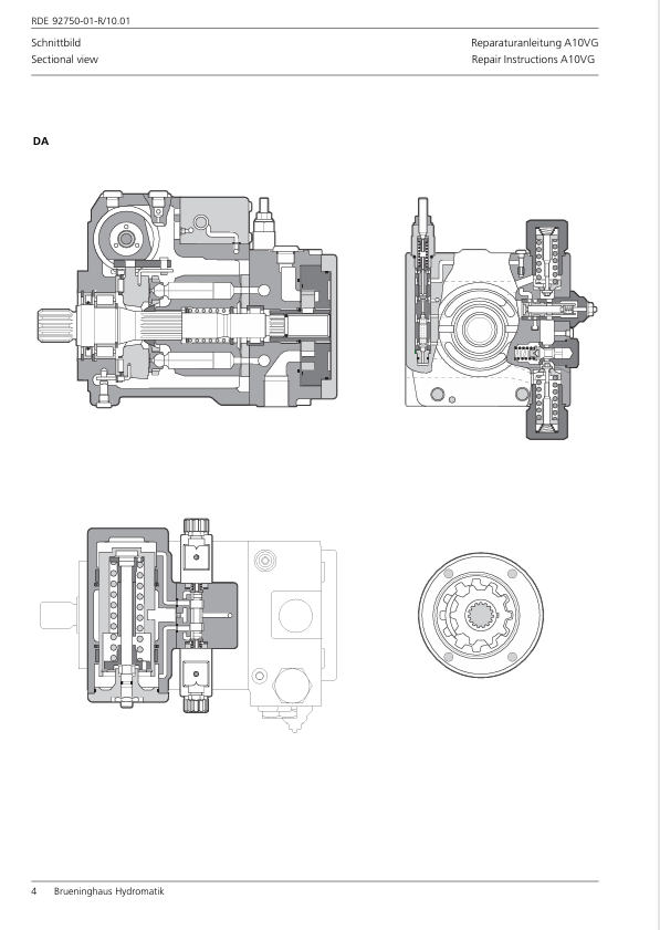 GEHL Rexroth A10VG 28-63 Hydraulic Pump Repair Manual PDF