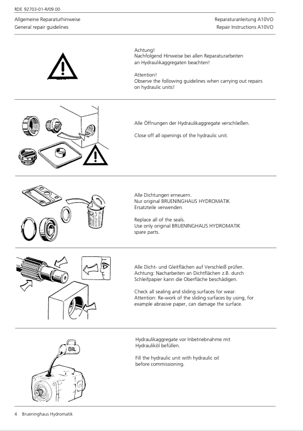 GEHL Rexroth A10VO 28-85 Hydraulic Pump Repair Manual PDF