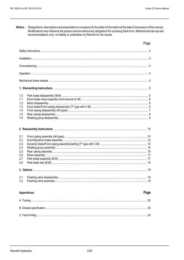 GEHL Rexroth MCR Series 32 Hydraulic Motor Repair Manual