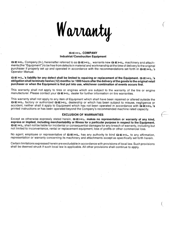GEHL SL3515 SL3615 Operator Manual Download – PDF 904983