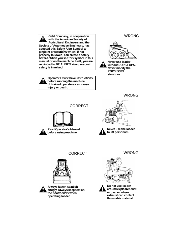 GEHL SL3640 SL3840 EU SL4240 Skid-Steer Loader Manual PDF