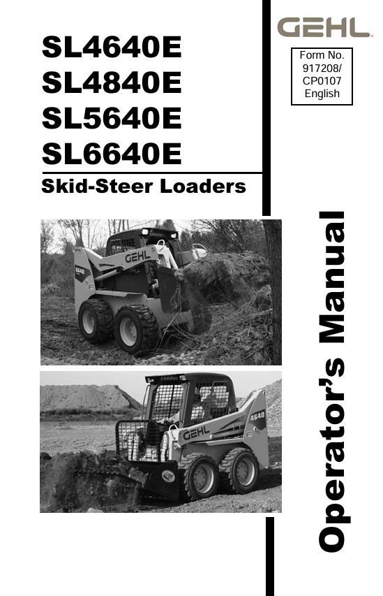 GEHL SL4640E SL4840E SL5640E SL6640E Operator Manual PDF