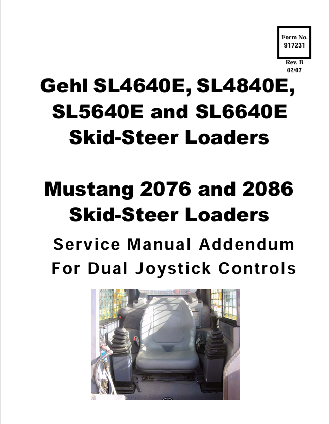 GEHL SL4640E SL4840E SL5640E SL6640E Service Manual 917231 PDF