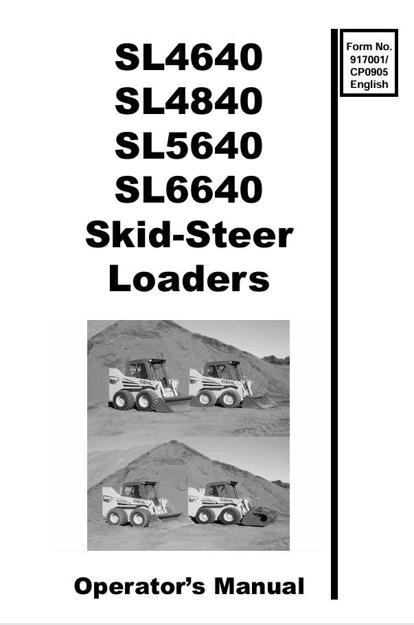 GEHL SL4640 SL4840 SL5640 SL6640 Operator Manual PDF Download