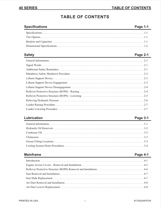 GEHL SL46/4840 SL56/6640 Service & Maintenance Manual 917002