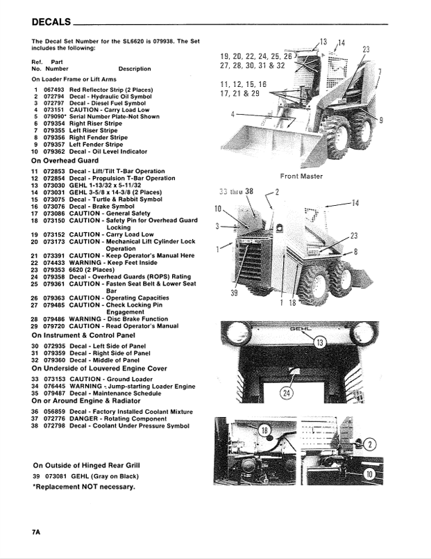 GEHL SL6620 & SL6625 Service and Repair Manual 904167