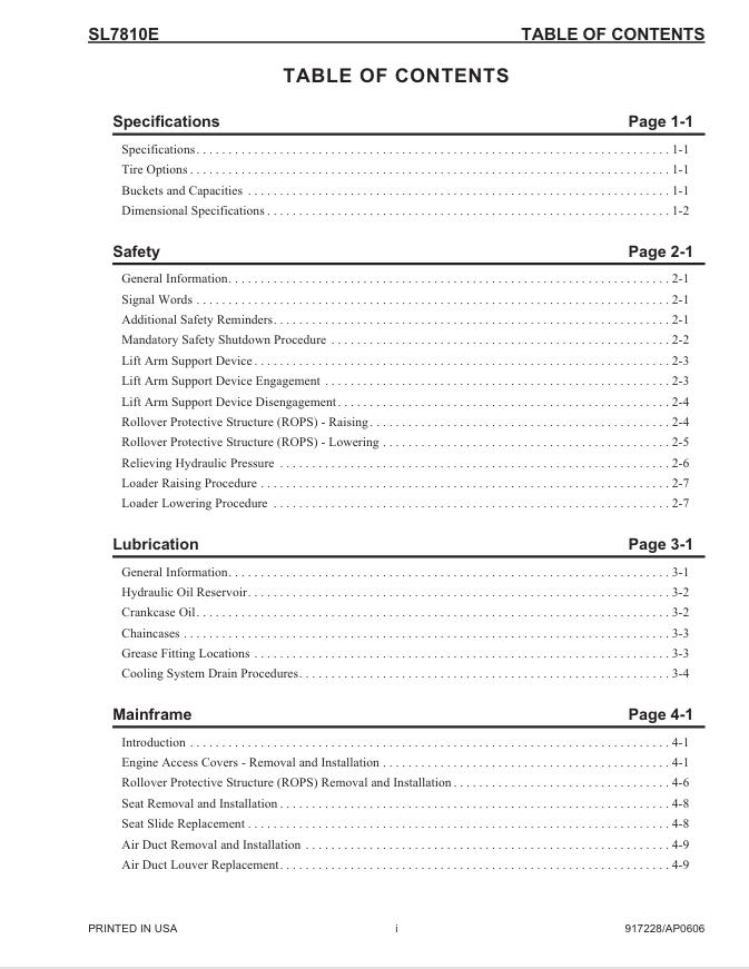 GEHL SL7810E Service & Maintenance Manual 917228