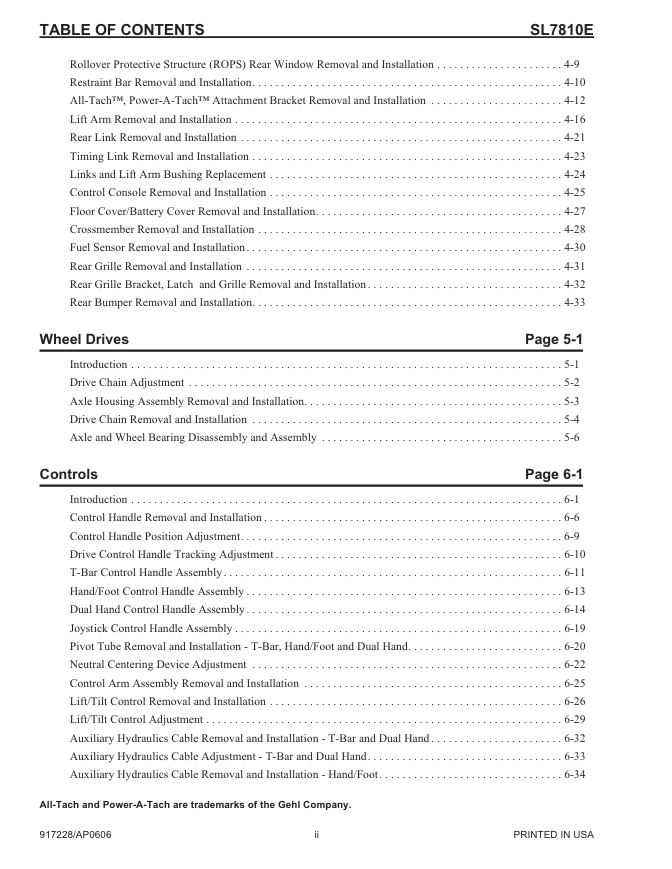 GEHL SL7810E Skid Steer Loader Repair Manual PDF