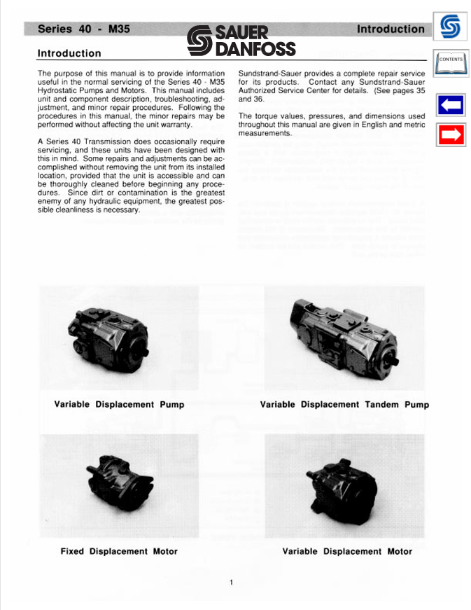 GEHL Sauer Danfoss Series 40-M35 Service Manual 50940357 PDF
