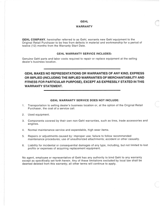 GEHL Skid Loader 3725 3825 4525 4625 Operator Manual PDF Download
