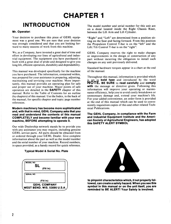 GEHL Skid Loader 4510/4610 Operator Manual 903664 Instant PDF Download