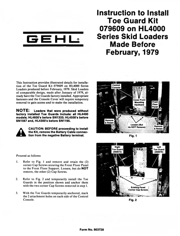 GEHL Skid Steer Loader 4000 Series Operator Manual 902095 PDF Download