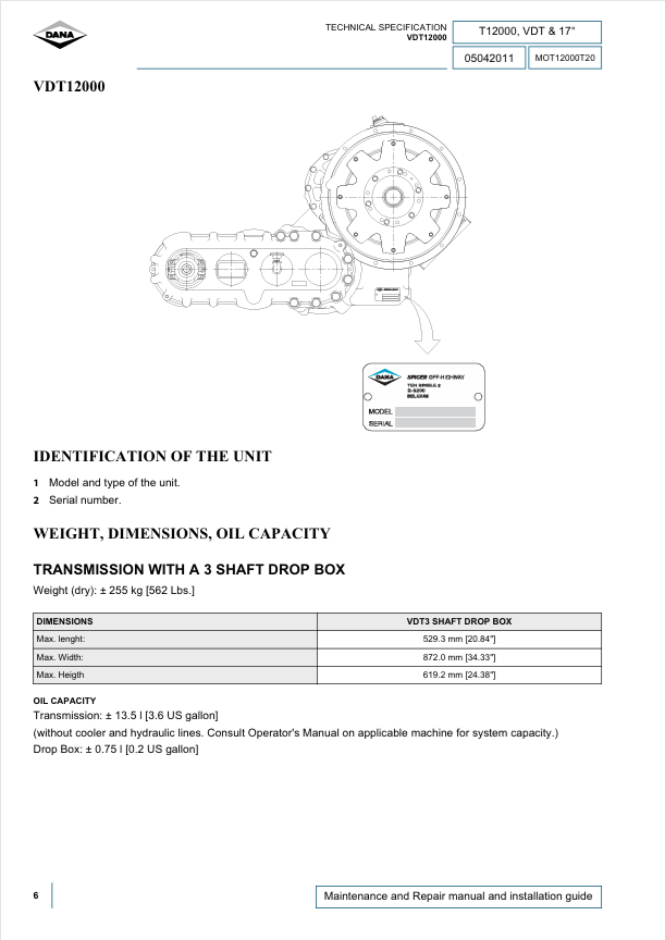 GEHL Spicer Intermediate Drop Transmission Manual 907397 PDF