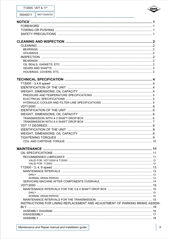 GEHL Spicer T12000 3 4 6-Speed Transmission Repair Manual PDF
