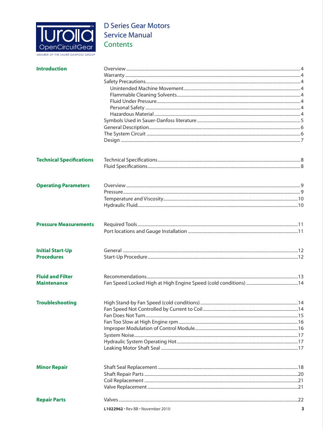 GEHL Turolla D Series Gear Motor Manual 50950189 – PDF Download