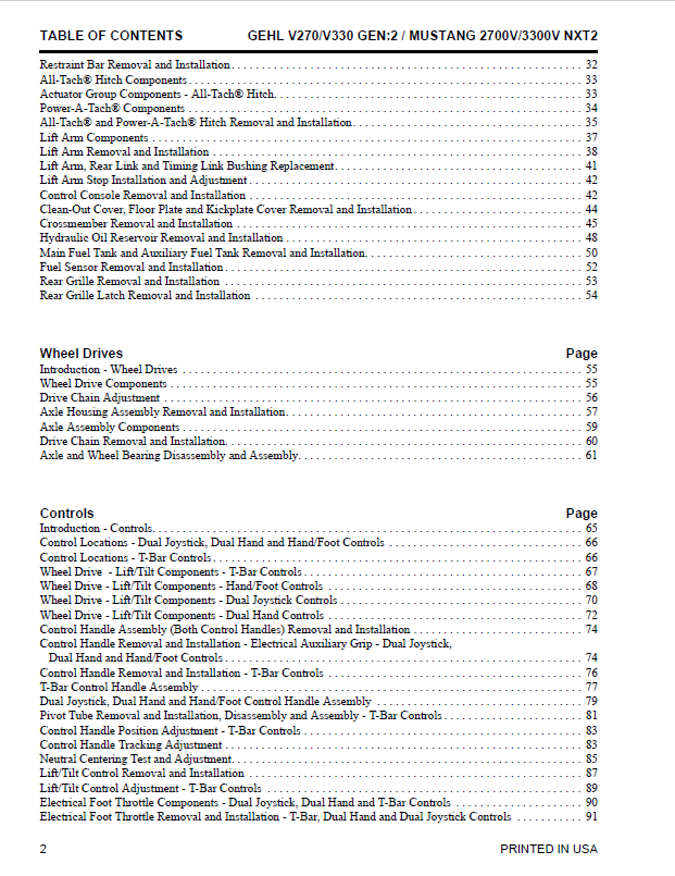 GEHL V270 GEN:2 V330 GEN:2 Skid Steer Maintenance & Repair Manual Download